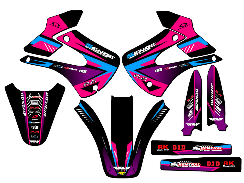 Kit de gráficos KX 100 SURGE 2001-2013 Pink Senge compatible con Kawasaki - Imagen 2 de 10