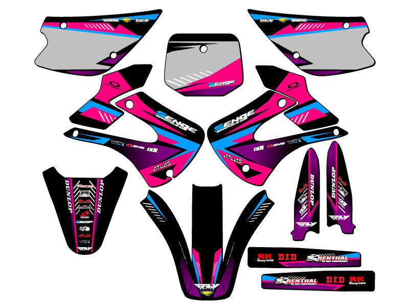 Kit de gráficos KX 100 SURGE 2001-2013 Pink Senge compatible con Kawasaki - Imagen 5 de 10
