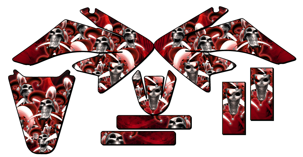 2004-2013 CRF 70 JESTER Red Senge Graphics Kit Compatible with Honda - Picture 2 of 10