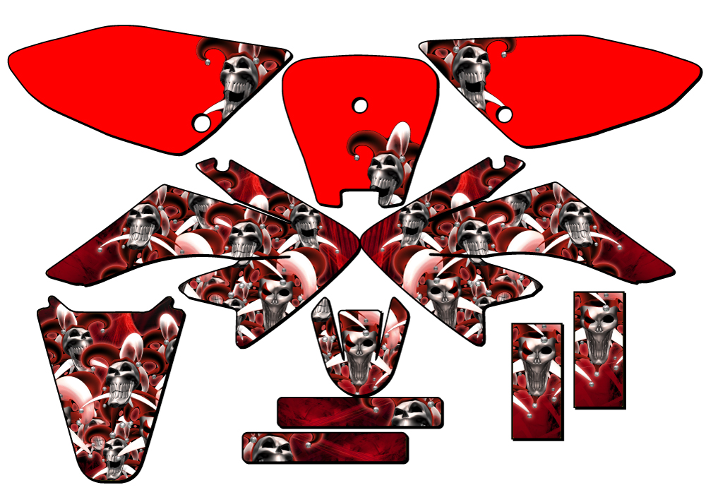 2004-2013 CRF 70 JESTER Red Senge Graphics Kit Compatible with Honda - Picture 5 of 10