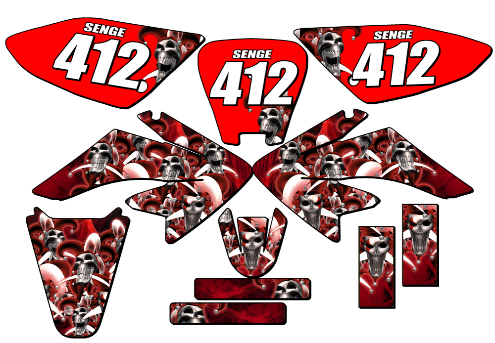 2004-2013 CRF 70 JESTER Red Senge Graphics Kit Compatible with Honda - Picture 8 of 10
