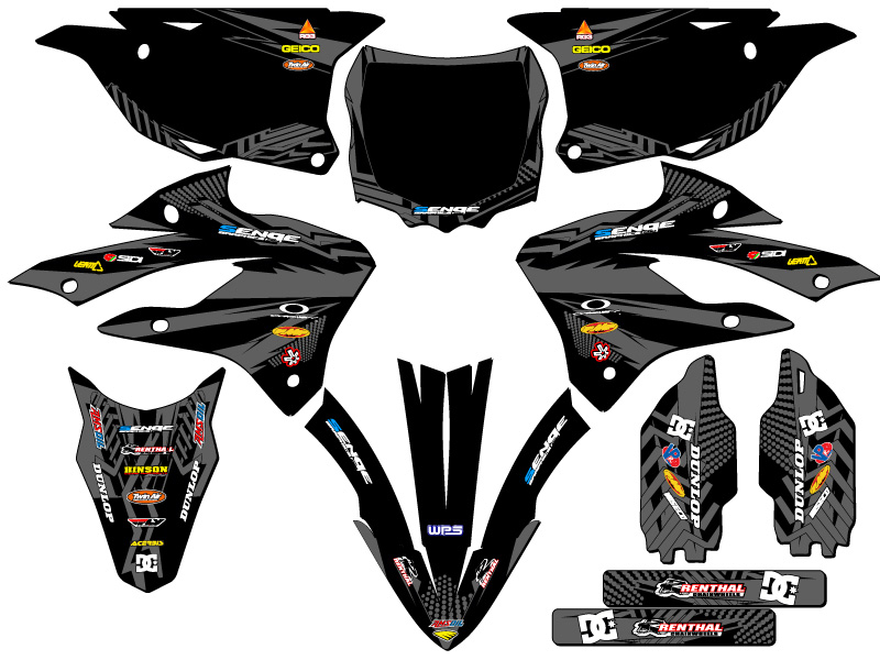 2022-2023 KX 112 MAYHEM Black Senge Graphics Kit Compatible with Kawasaki - Picture 5 of 10
