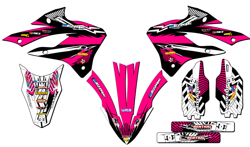 Kit Gráficos 2022-2025 KX 112 MAYHEM Rosa Senge Compatible con Kawasaki - Imagen 2 de 10