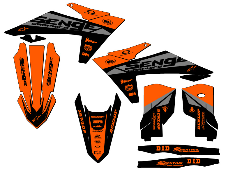 2023-2024 XC BINARY Orange Senge Graphics Kit Compatible with KTM - Picture 2 of 10