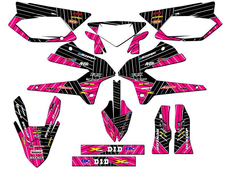 2008-2024 KLX 250 RACE SERIES Pink Senge Graphics Kit Compatible with Kawasaki - Picture 5 of 10