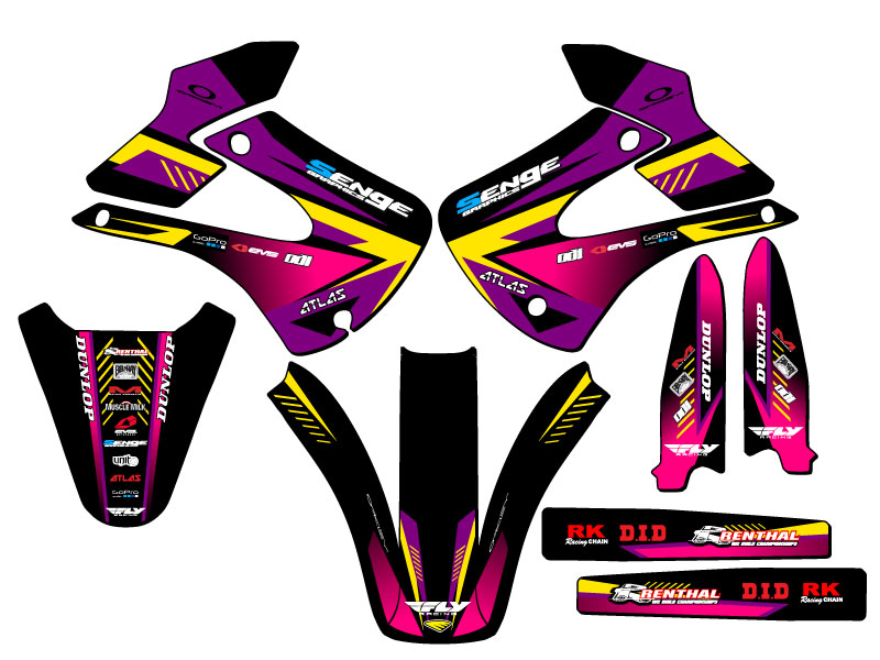 2001-2013 KX 85 SURGE Purple Senge Graphics Kit Compatible with Kawasaki - Foto 2 di 10
