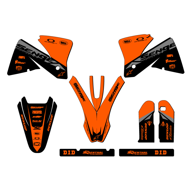 Kit de gráficos EXC BINARY Orange Senge 2001-2002 compatible con KTM - Imagen 2 de 10