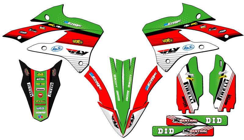 2022-2023 KX 112 RICOCHET Green Senge Graphics Kit compatible con Kawasaki - Imagen 2 de 10