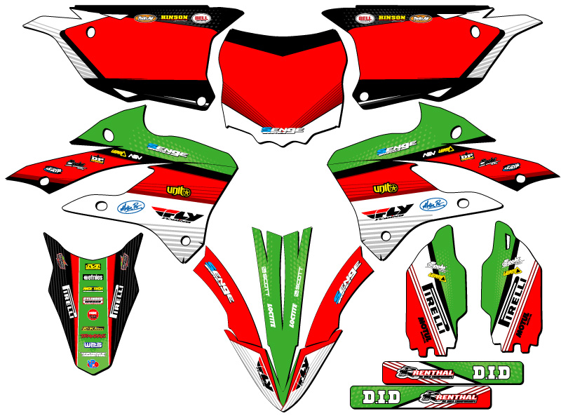 2022-2023 KX 112 RICOCHET Green Senge Graphics Kit compatible con Kawasaki - Imagen 5 de 10