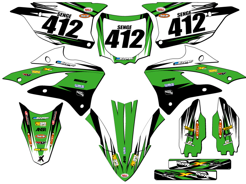 Kit Gráficos KX 112 VELOCITY 2022-2023 Verde Senge Compatible con Kawasaki - Imagen 8 de 10