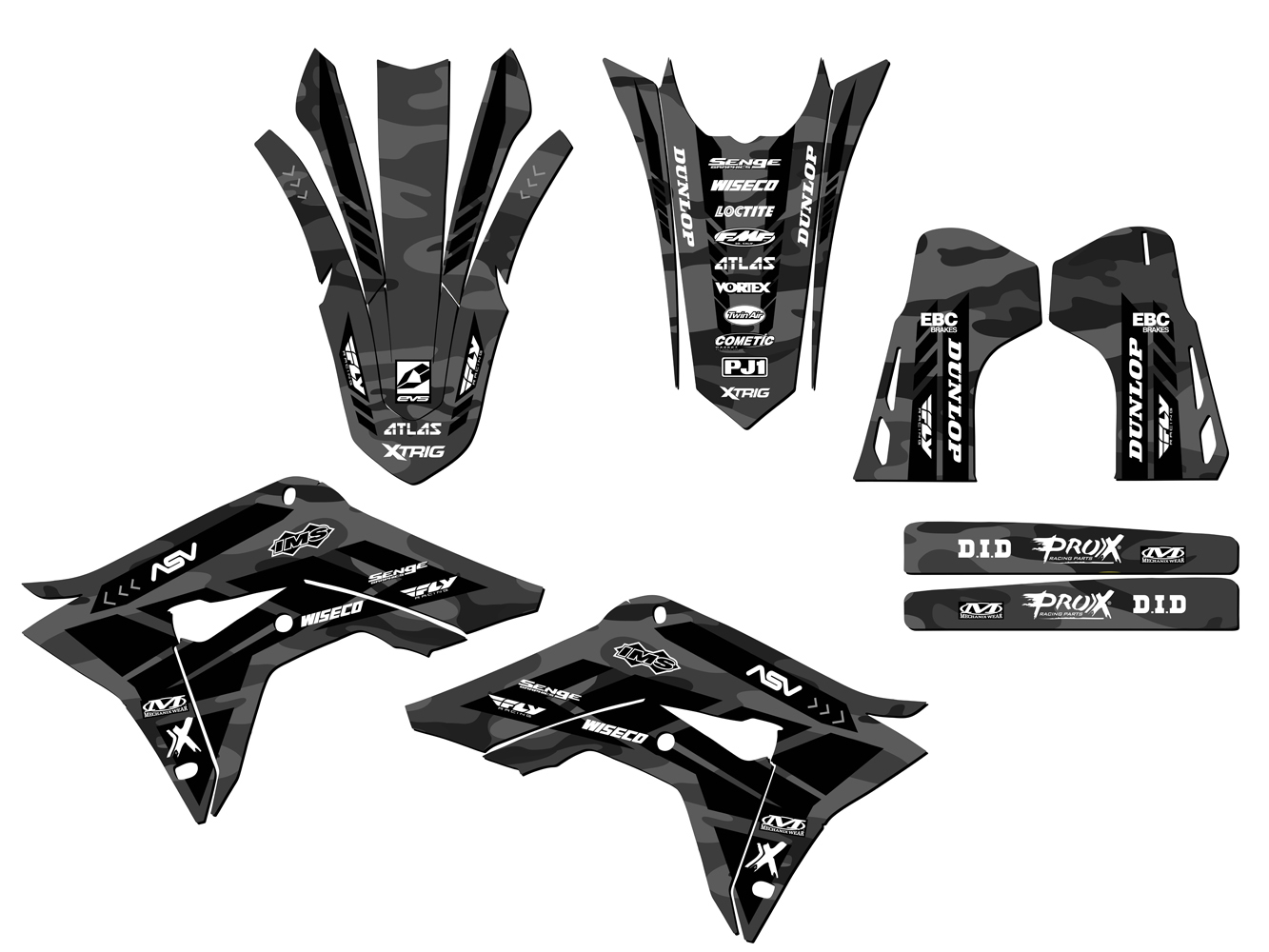 CRF 250 R 2019-2021 R APACHE gris Senge kit de gráficos compatible con Honda - Imagen 2 de 10