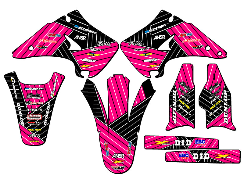 2003-2008 KX 250 RACE SERIES Pink Senge Graphics Kit Compatible with Kawasaki - Picture 2 of 10