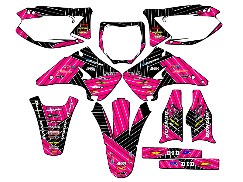 2003-2008 KX 250 RACE SERIES Pink Senge Graphics Kit Compatible with Kawasaki - Picture 5 of 10