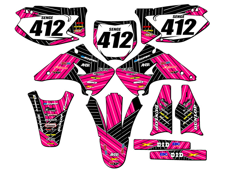 2003-2008 KX 250 RACE SERIES Pink Senge Graphics Kit Compatible with Kawasaki - Picture 8 of 10