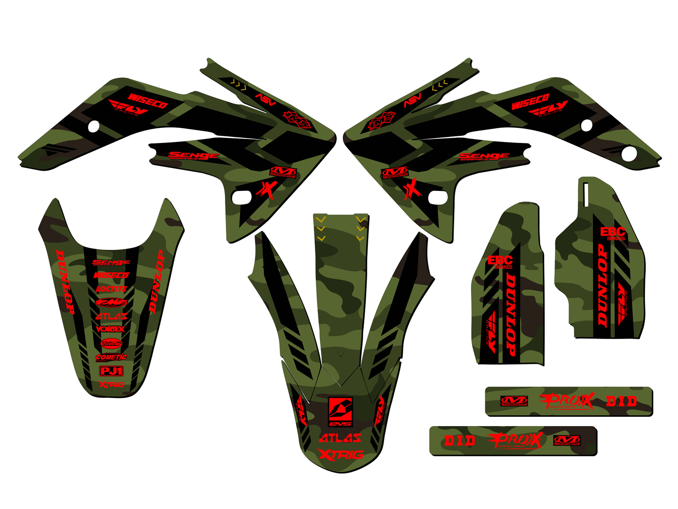 2007-2023 CRF 150 R APACHE Green Senge Graphics Kit Compatible with Honda - Picture 5 of 10