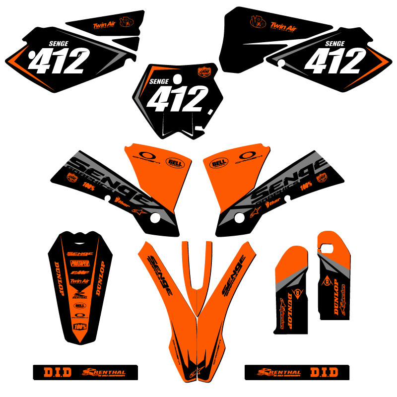 2004-2005 MXC BINARY Orange Senge Graphics Kit Compatible with KTM - Bild 8 von 10