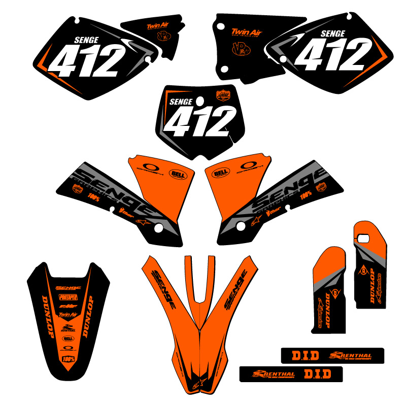 2003 MXC BINARY Orange Senge Graphics Kit Compatible with KTM - Picture 8 of 10