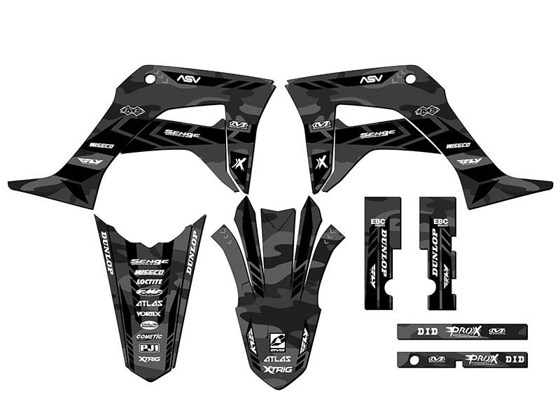 2019-2023 CRF 125 APACHE Grey Senge Graphics Kit Compatible with Honda - Picture 2 of 10