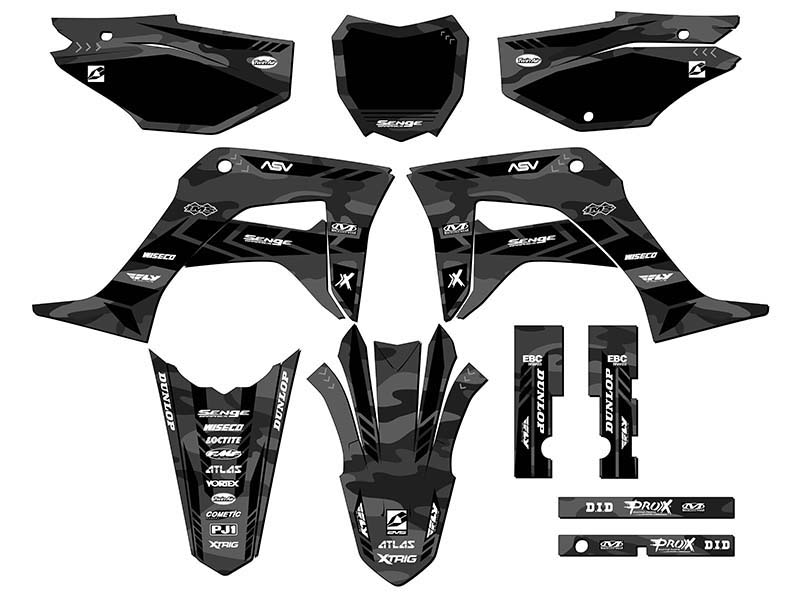 2019-2023 CRF 125 APACHE Grey Senge Graphics Kit Compatible with Honda - Picture 5 of 10