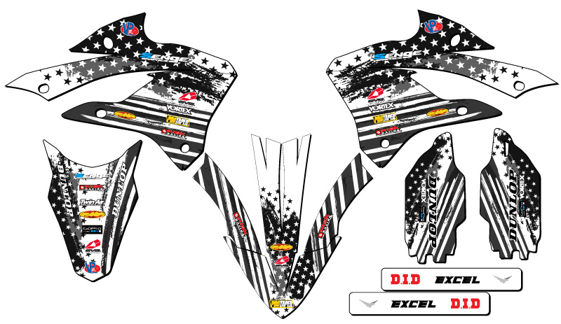 2022-2023 KX 112 MERICA gris Senge kit de gráficos compatible con Kawasaki - Imagen 2 de 10