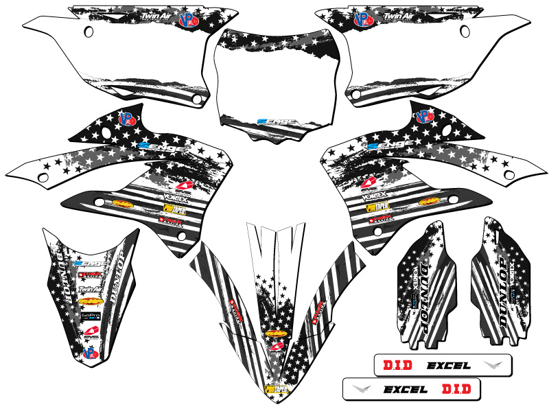 2022-2023 KX 112 MERICA gris Senge kit de gráficos compatible con Kawasaki - Imagen 5 de 10