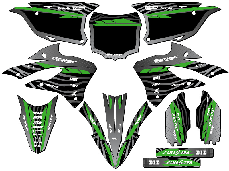 Kit Gráficos KX 112 TIGRE 2022-2023 Negro Senge Compatible con Kawasaki - Imagen 5 de 10