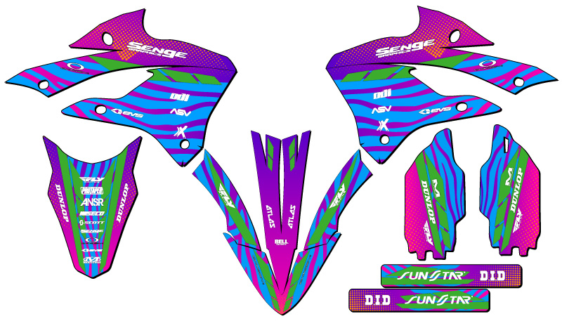 Kit gráfico KX 112 TIGRE Pink Senge 2022-2023 compatible con Kawasaki - Imagen 2 de 10