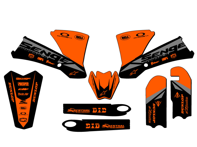 2003-2005 SX 85 BINARY Orange Senge Graphics Kit Compatible with KTM - Picture 2 of 10
