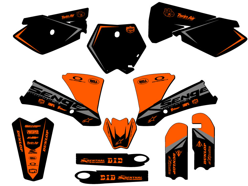 2003-2005 SX 85 BINARY Orange Senge Graphics Kit Compatible with KTM - Picture 5 of 10