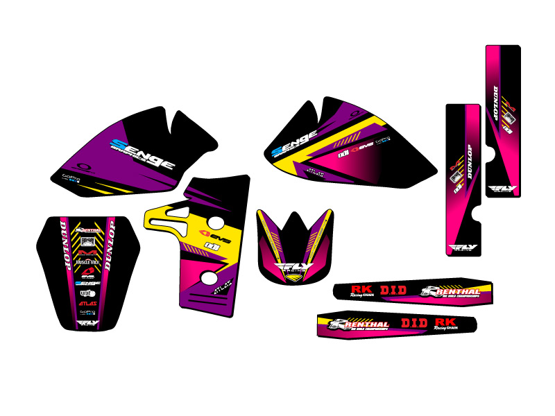 1985-2004 KX 60 SURGE Purple Senge Graphics Kit Compatible with