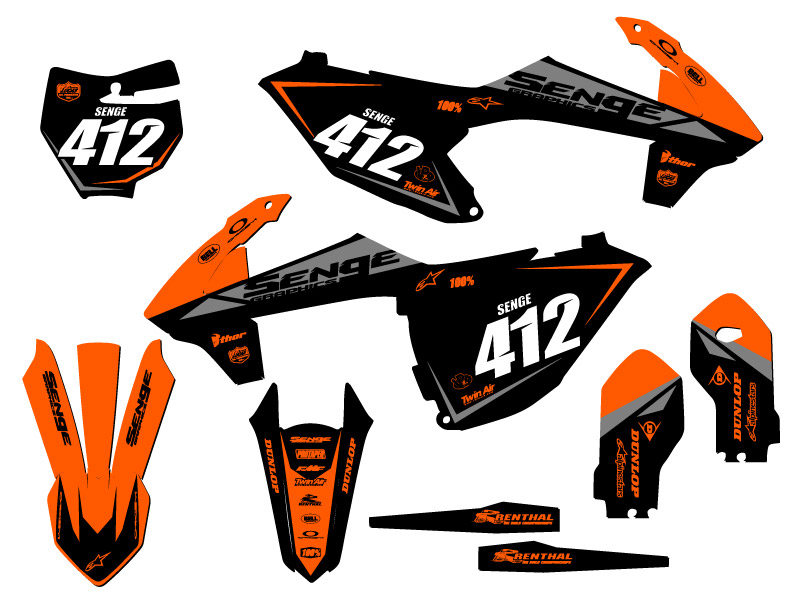 Kit de gráficos Orange Senge 2018-2023 SX 85 BINARY compatible con KTM - Imagen 8 de 10