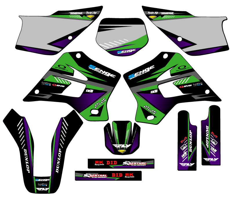 1995-2008 KDX 220 SURGE Green Senge Graphics Kit Compatible with Kawasaki - Picture 5 of 10