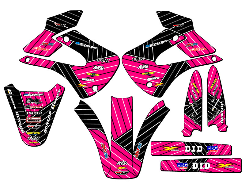 2001-2013 KX 100 RACE SERIES Pink Senge Graphics Kit Compatible with Kawasaki - Picture 2 of 10