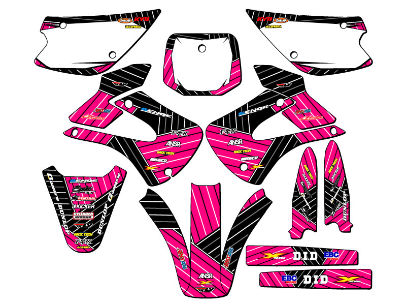 2001-2013 KX 100 RACE SERIES Pink Senge Graphics Kit Compatible with Kawasaki - Picture 5 of 10