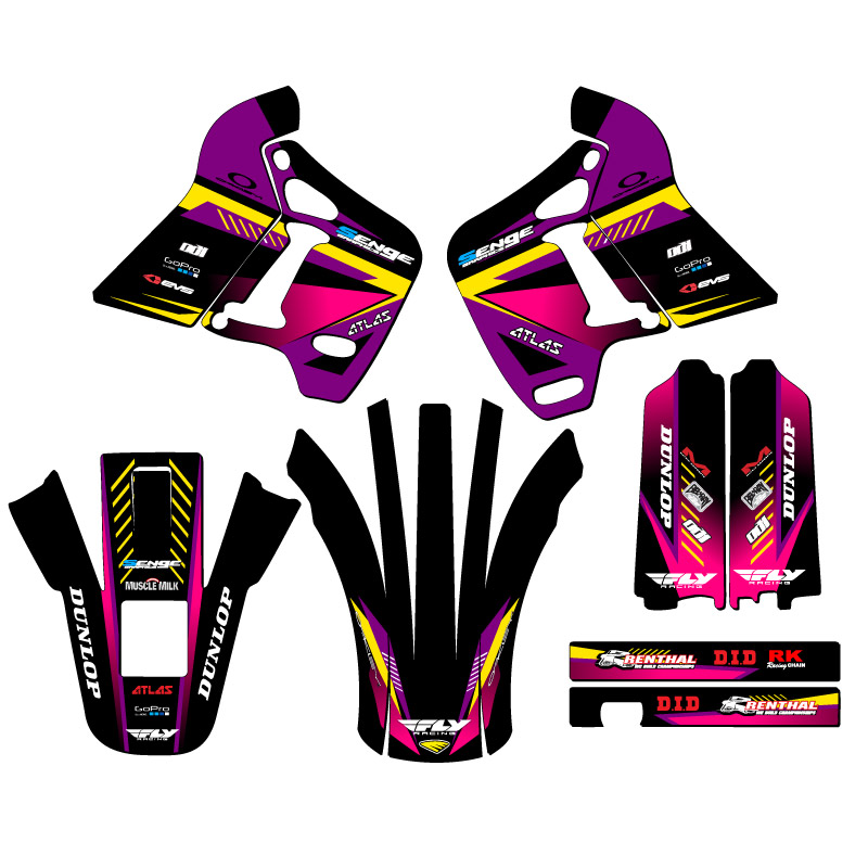 1991-1994 KDX 200 SURGE Purple Senge Graphics Kit Compatible with Kawasaki - Picture 2 of 10