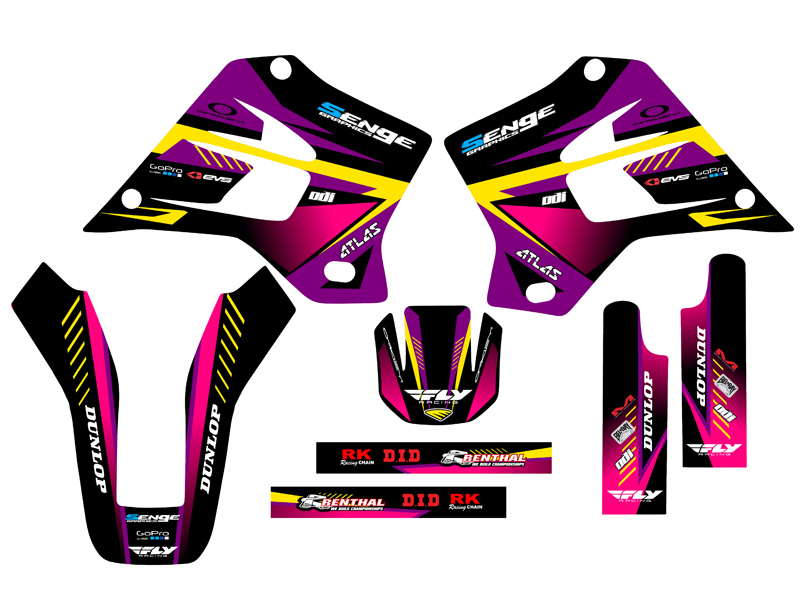 1995-2008 KDX 200 SURGE Purple Senge Graphics Kit Compatible with Kawasaki - Picture 2 of 10