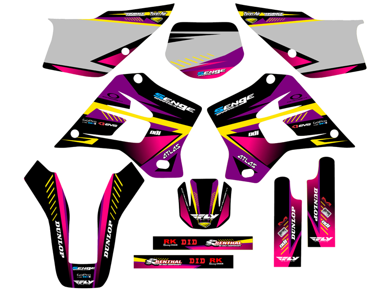 1995-2008 KDX 200 SURGE Purple Senge Graphics Kit Compatible with Kawasaki - Picture 5 of 10