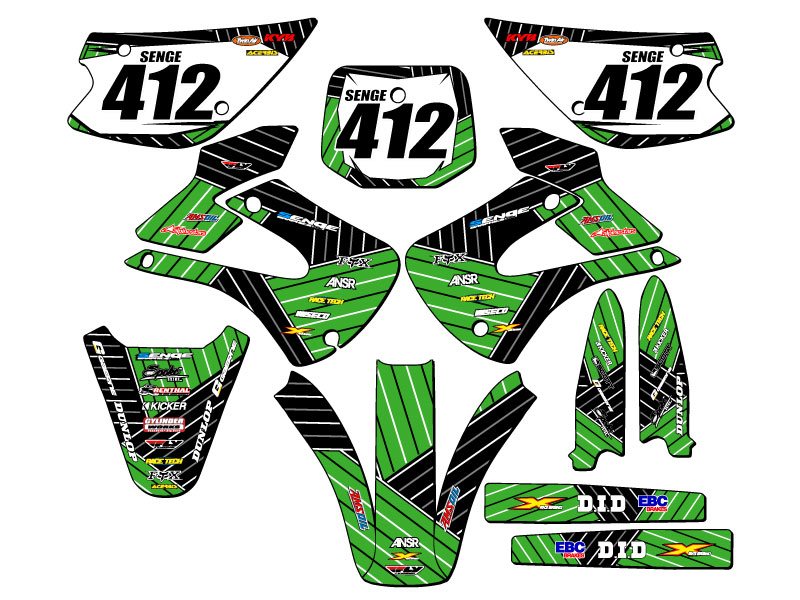 2001-2013 w/ UFO FENDERS KX 85 RACE SERIES Green Senge Graphics Kit Compatible - Picture 8 of 10