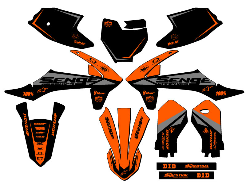 2019-2023 SX 50 BINARY Orange Senge Graphics Kit Compatible with KTM - Picture 5 of 10