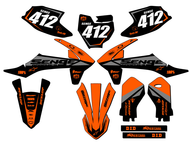 2019-2023 SX 50 BINARY Orange Senge Graphics Kit Compatible with KTM - Picture 8 of 10