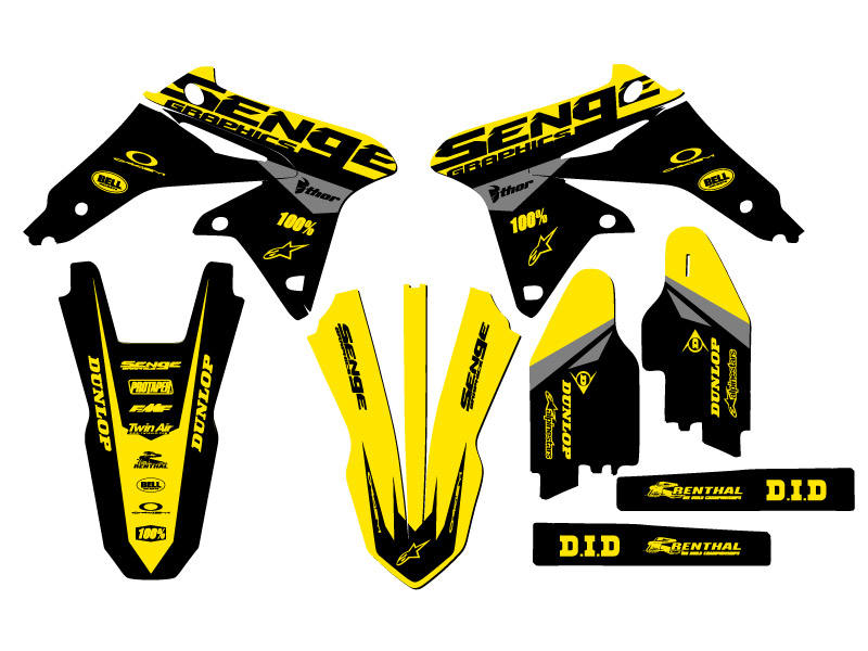 2008-2017 RMZ 450 BINARY Yellow Senge Graphics Kit Compatible with Suzuki - Picture 8 of 10
