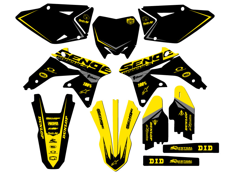2008-2017 RMZ 450 BINARY Yellow Senge Graphics Kit Compatible with Suzuki - Picture 2 of 10
