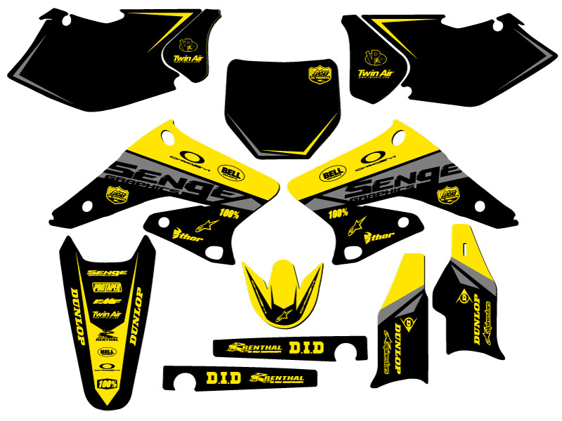 2004-2006 RMZ 250 BINARY Yellow Senge Graphics Kit Compatible with Suzuki - Picture 5 of 10