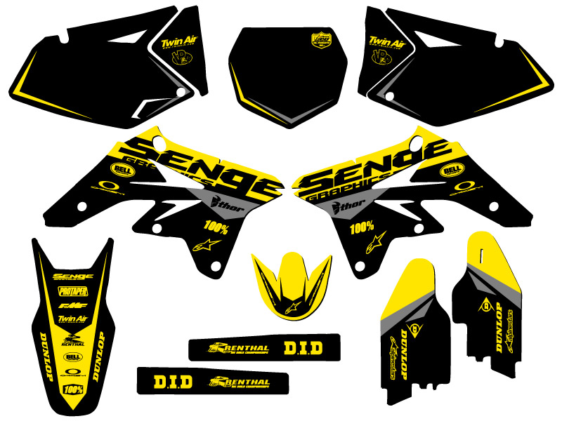 2007-2009 RMZ 250 BINARY Yellow Senge Graphics Kit Compatible with Suzuki - Picture 5 of 10