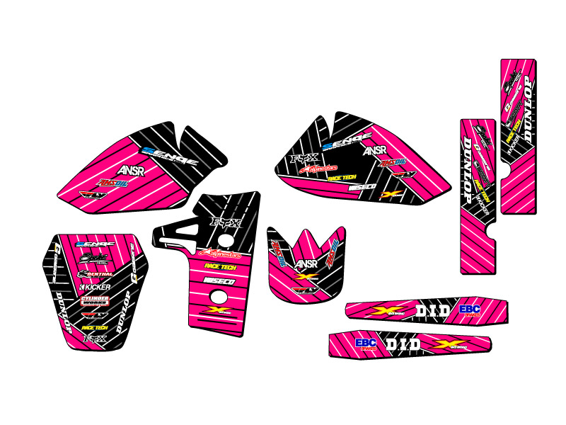 1985-2004 KX 60 RACE SERIES Pink Senge Graphics Kit Compatible with Kawasaki - Bild 2 von 10