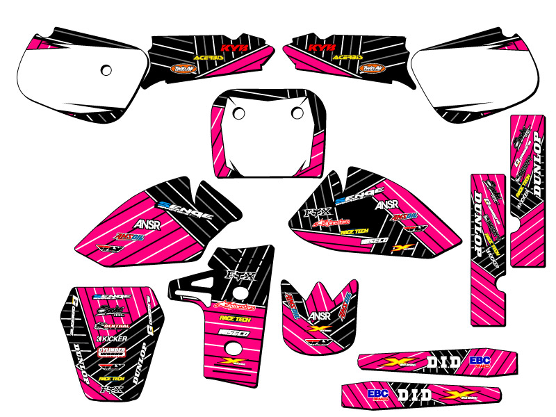 1985-2004 KX 60 RACE SERIES Pink Senge Graphics Kit Compatible with Kawasaki - Bild 5 von 10