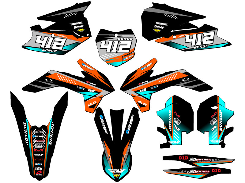 2013-2014 SXF SURGE Orange Senge Graphics Kit Compatible with KTM - Bild 8 von 10