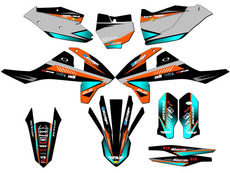 2016-2018 SXF SURGE Orange Senge Graphics Kit Compatible with KTM - Foto 5 di 10