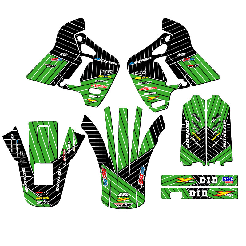 1991-1994 KDX 200 RACE SERIES Green Senge Graphics Kit Compatible with Kawasaki - Picture 2 of 10