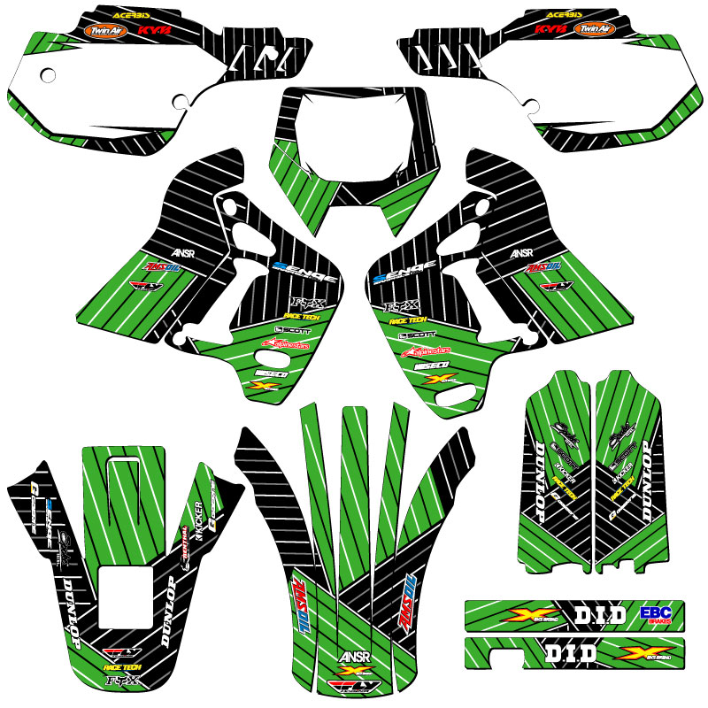 1991-1994 KDX 200 RACE SERIES Green Senge Graphics Kit Compatible with Kawasaki - Picture 5 of 10